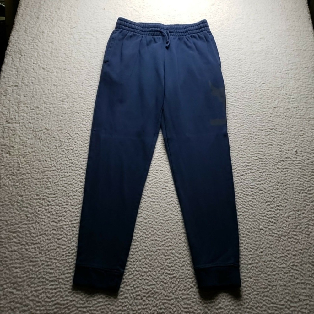 Under Armour Pants Mens Large Blue Knit Jogger Sweatpants Elastic Waist Pockets